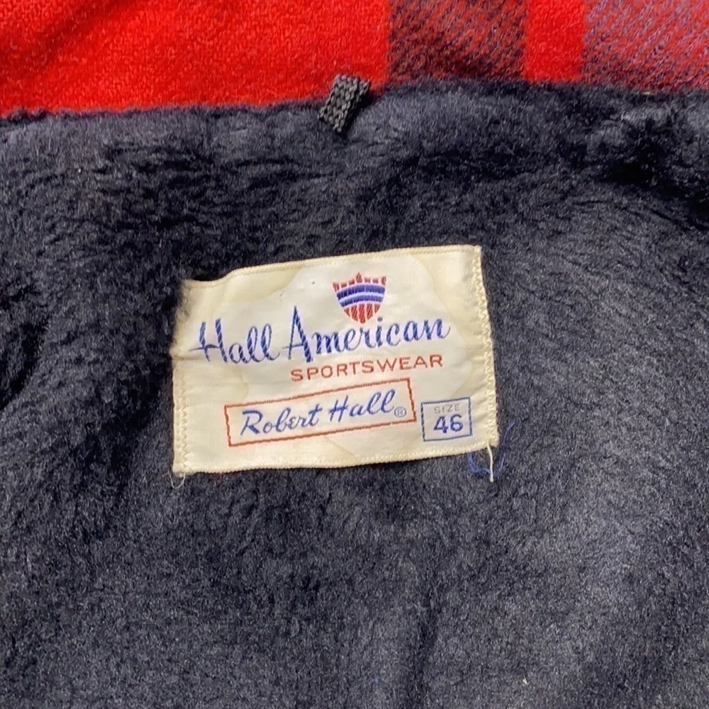 Vintage Robert Hall Buffalo Plaid 50's Jacket Size 46 XL